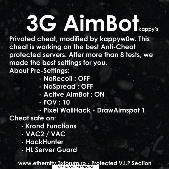 3G - kappy's privated AimBot - DWONALD kpBOT.cfg )) dWONALD - � CraiovaCS Counter-Strike Cheats